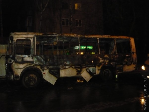 Сгорел пассажирский автобус 